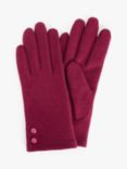 John Lewis Button Trim Wool Gloves, Burgundy