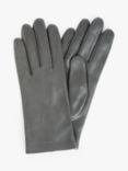 John Lewis Fleece Lined Leather Gloves, Grey