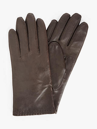 John Lewis Cashmere Lined Leather Double Stitch Row Gloves