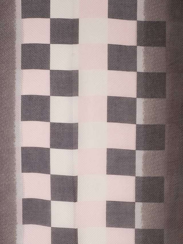 chesca Check Pleated Scarf, Grey/Light Pink
