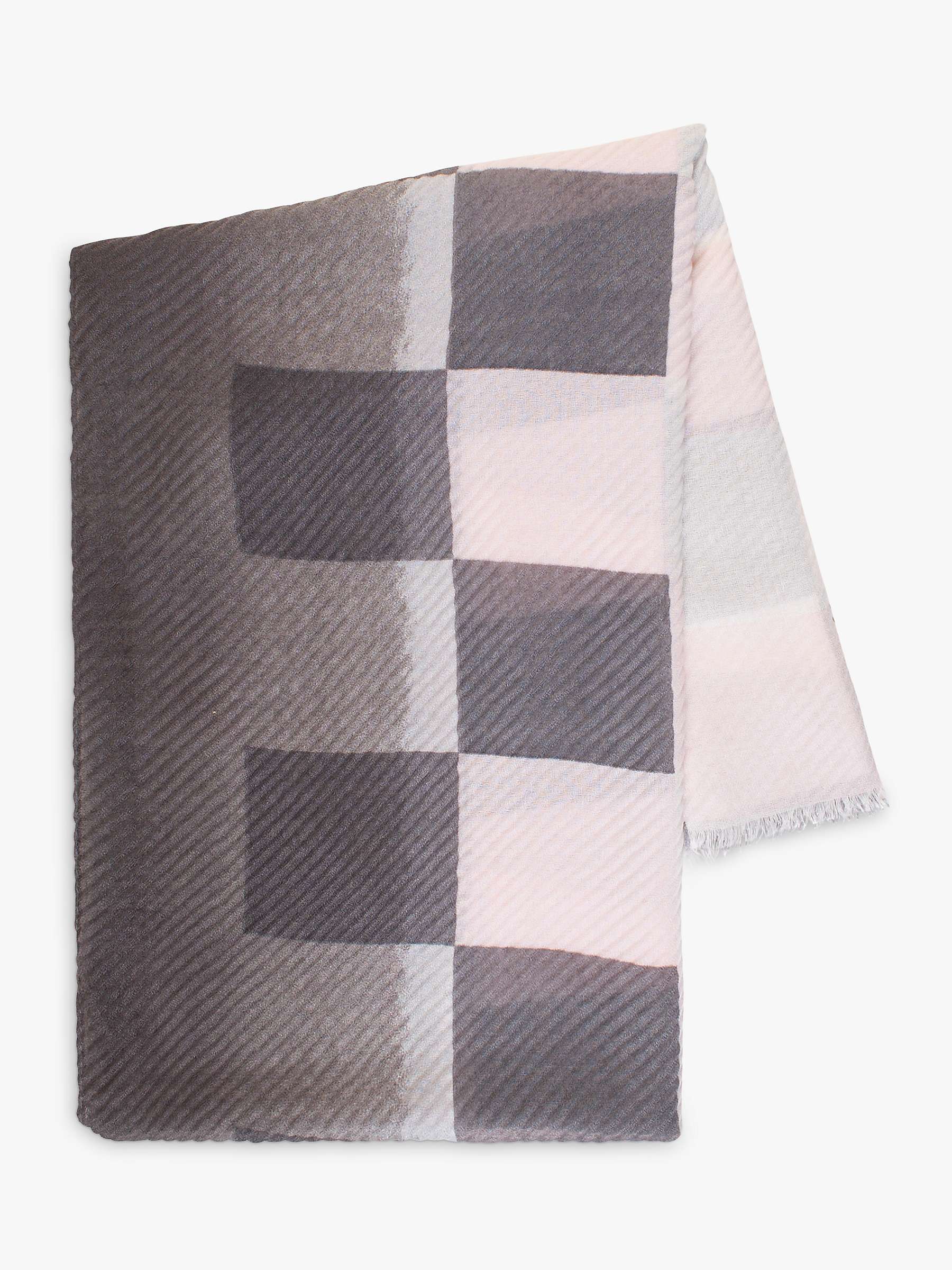 Buy chesca Check Pleated Scarf, Grey/Light Pink Online at johnlewis.com