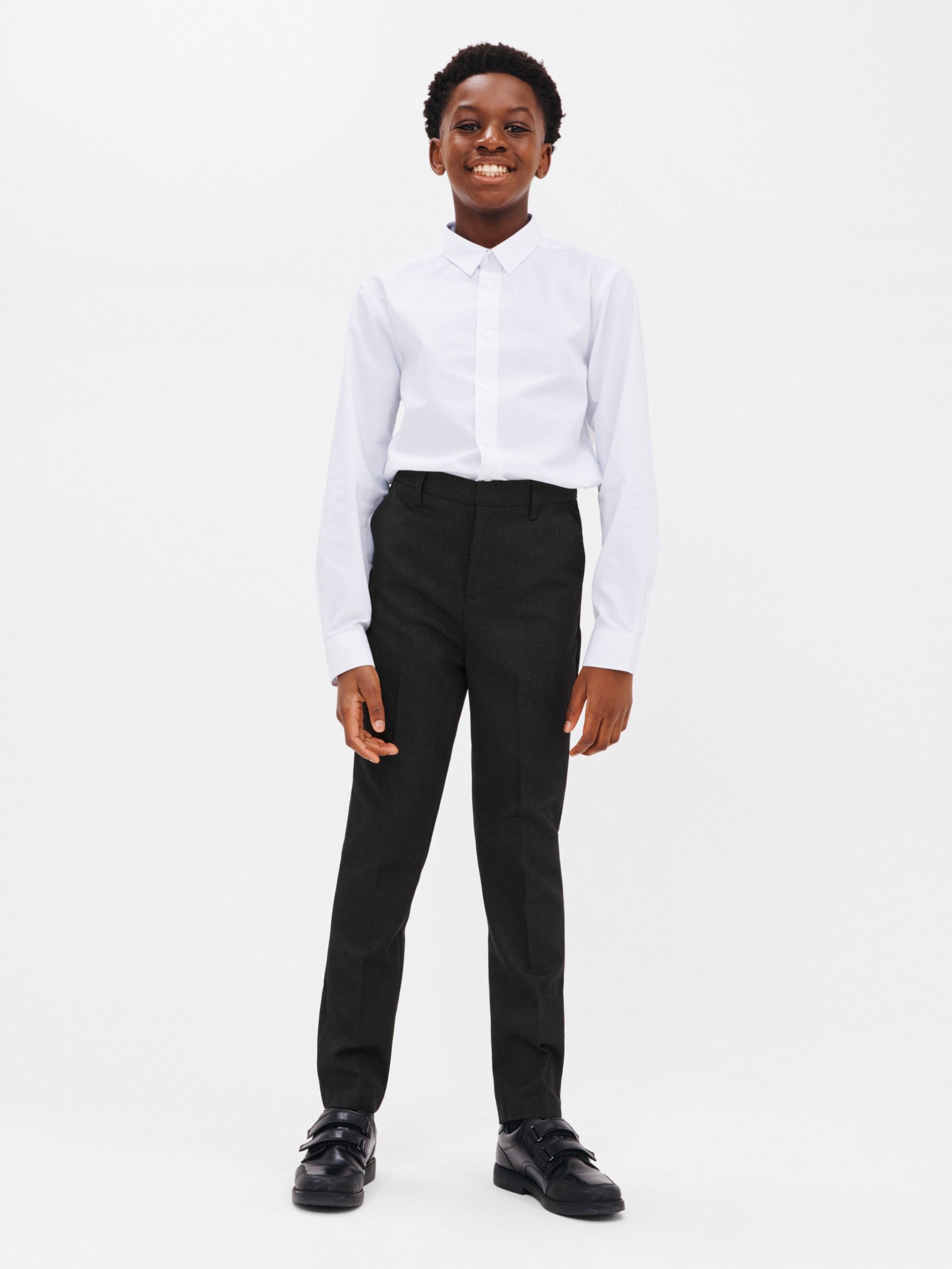 Girls Black Smart Trousers Women Tailored School Office Work Formal  Straight Fit