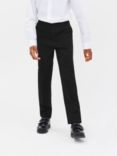 John Lewis Boys' Long Length Skinny School Trousers, Black