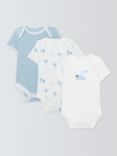 John Lewis Baby Sheep/Stripe Short Sleeve Bodysuits, Pack of 3