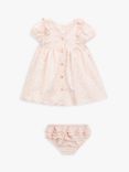 John Lewis Baby Blooming Florals Cord Dress & Bloomers Set, Pink