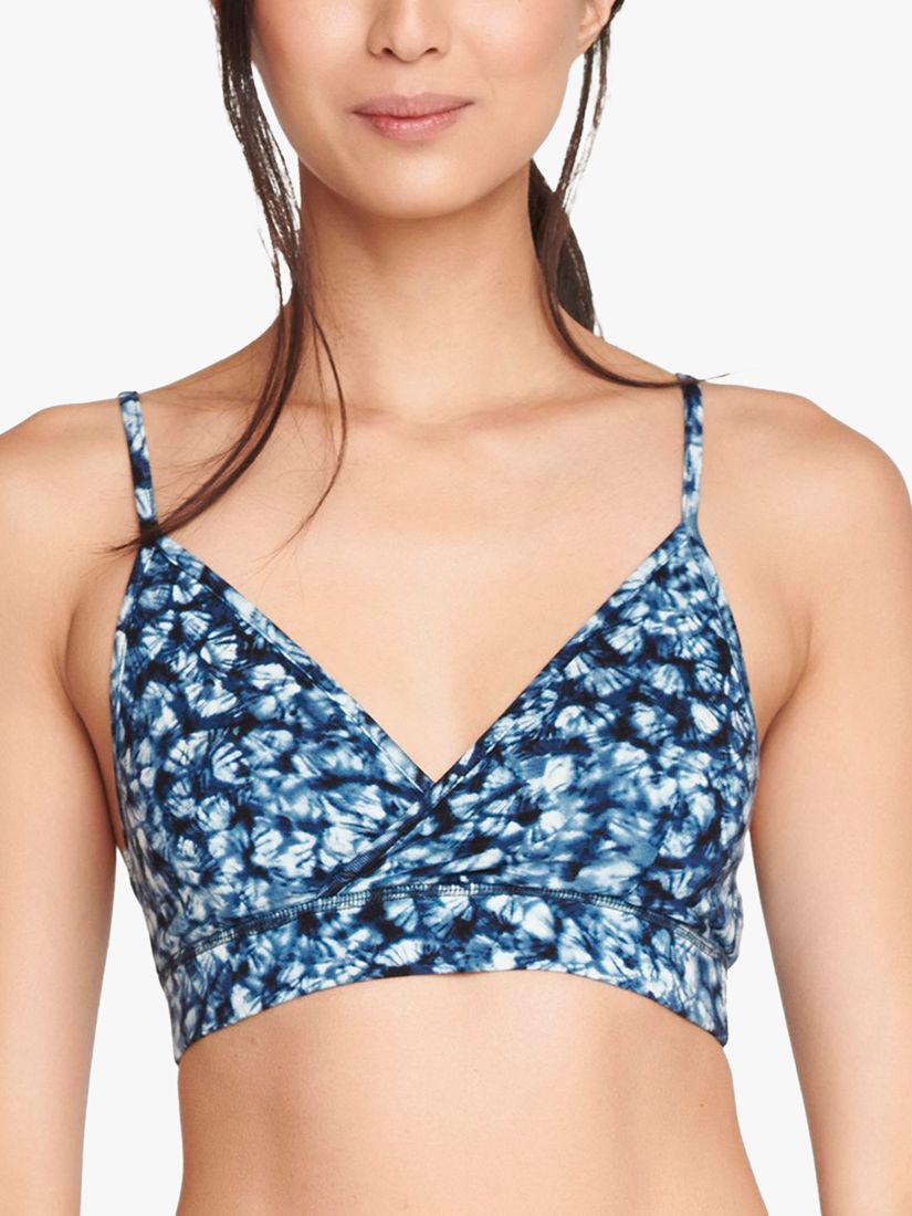 Thought Floral Tie Dye Triangle Bralette, Navy