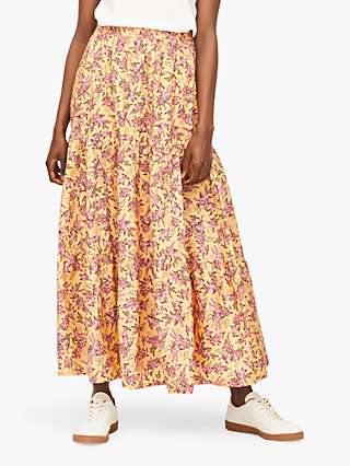 Thought Marlett Floral Maxi Skirt, Mango Yellow/Multi