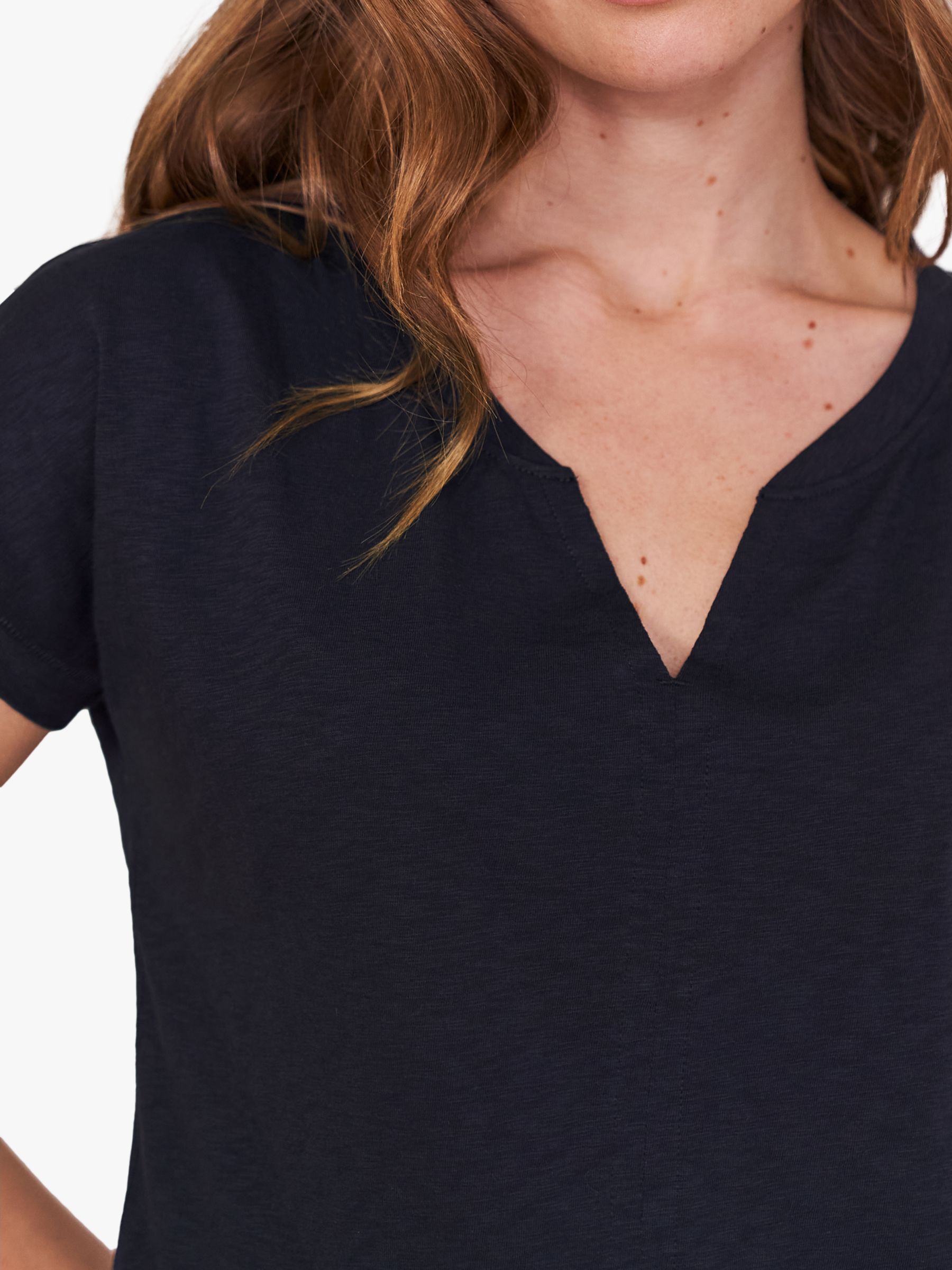 White Stuff Nelly Notch T-Shirt, Air Navy at John Lewis & Partners