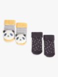 John Lewis Baby Panda Rattle Socks, Pack of 2, Multi