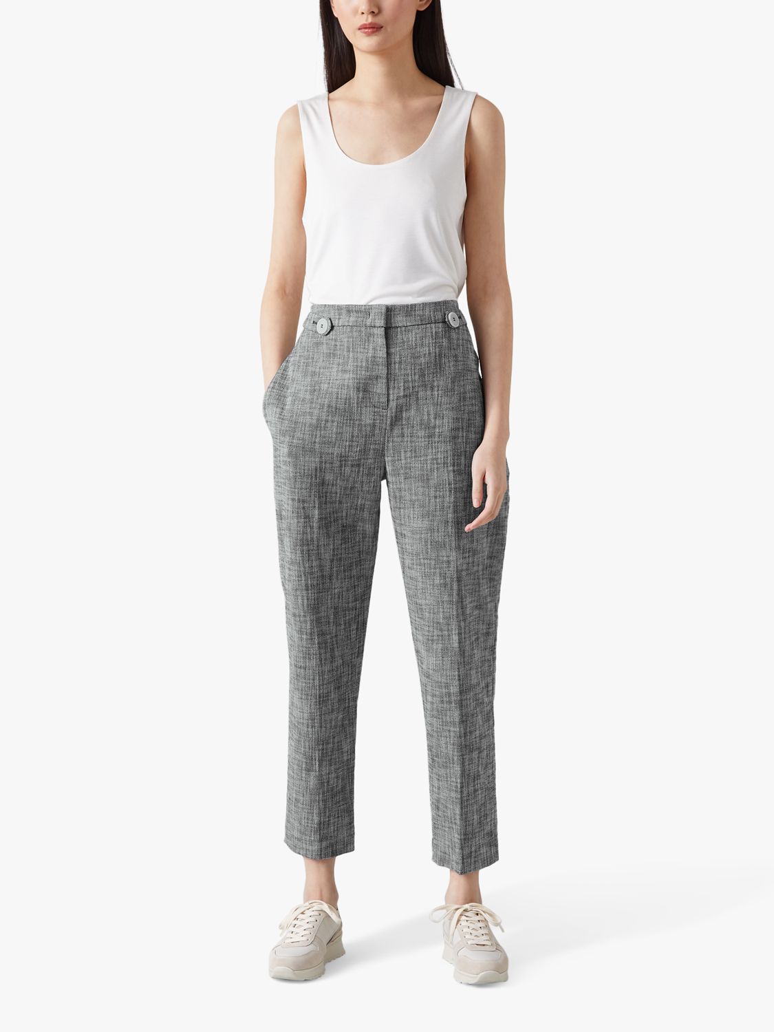 L.K.Bennett Zurich Trousers, Blue/Multi at John Lewis & Partners