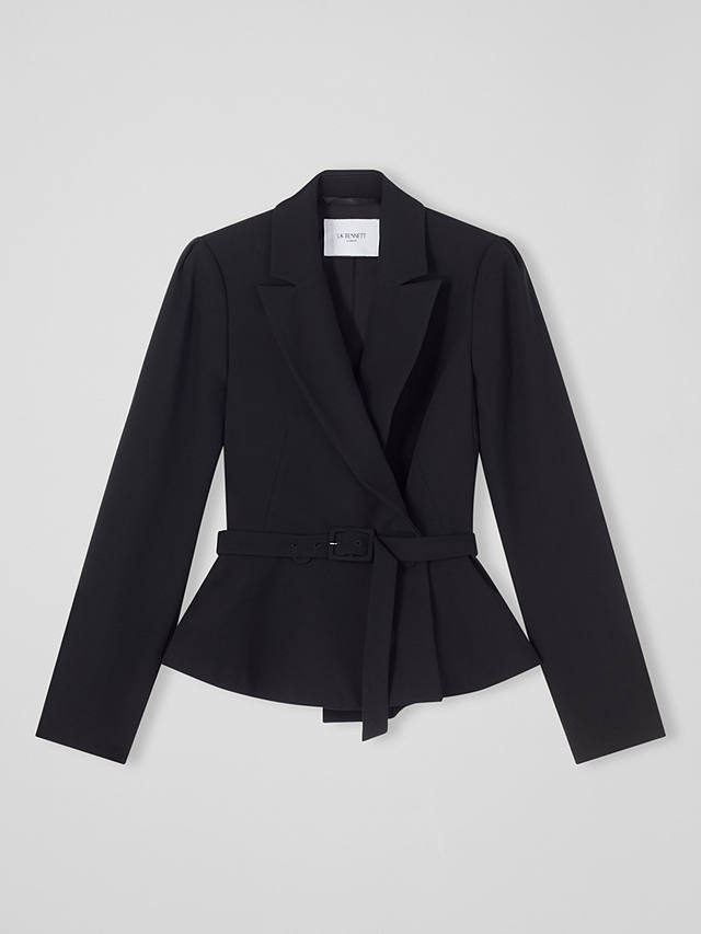 L.K.Bennett Nina Wrap Over Jacket, Black at John Lewis & Partners