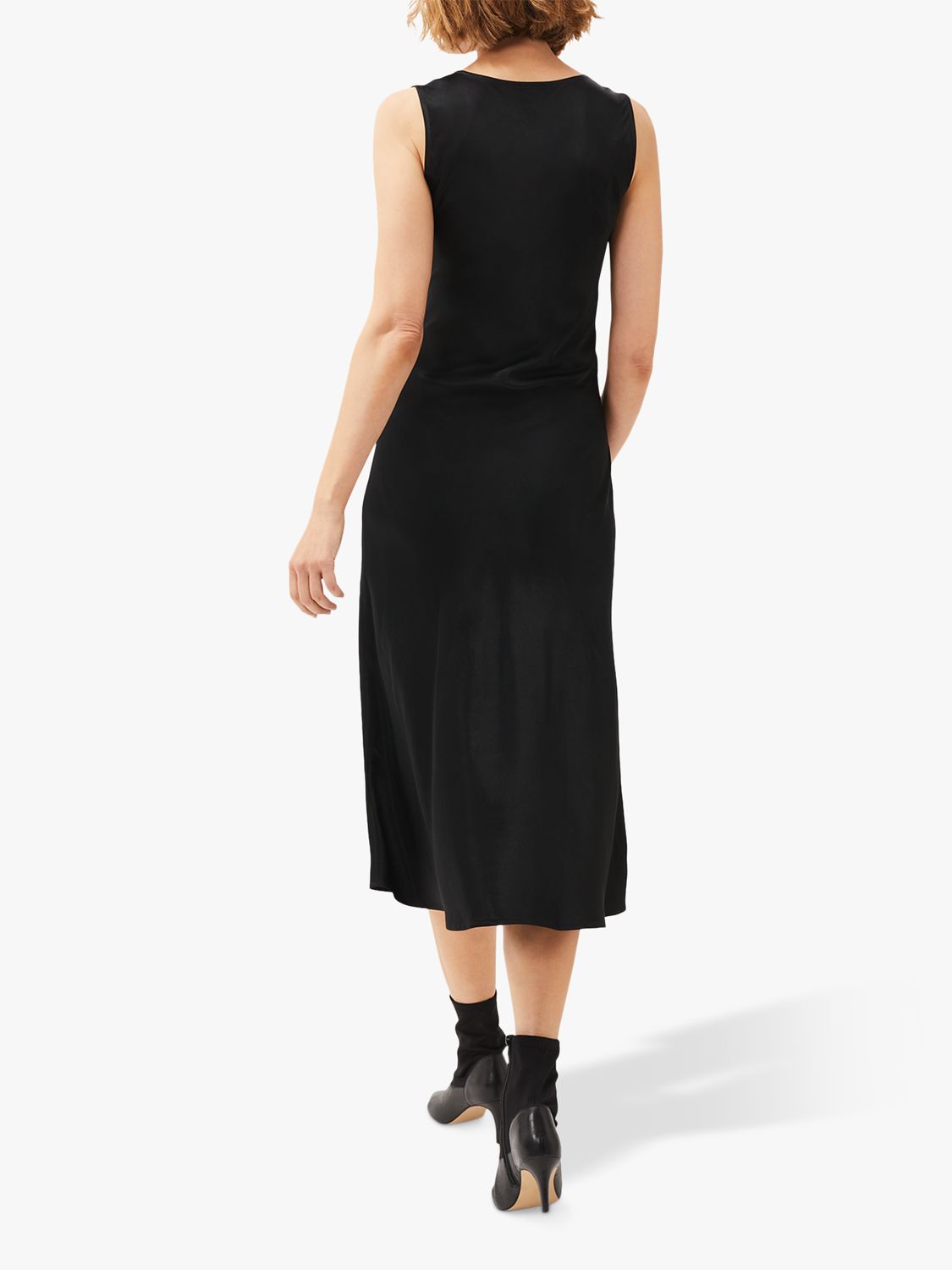 Buy Phase Eight Amabella Sleeveless Satin Midi Dress, Black Online at johnlewis.com