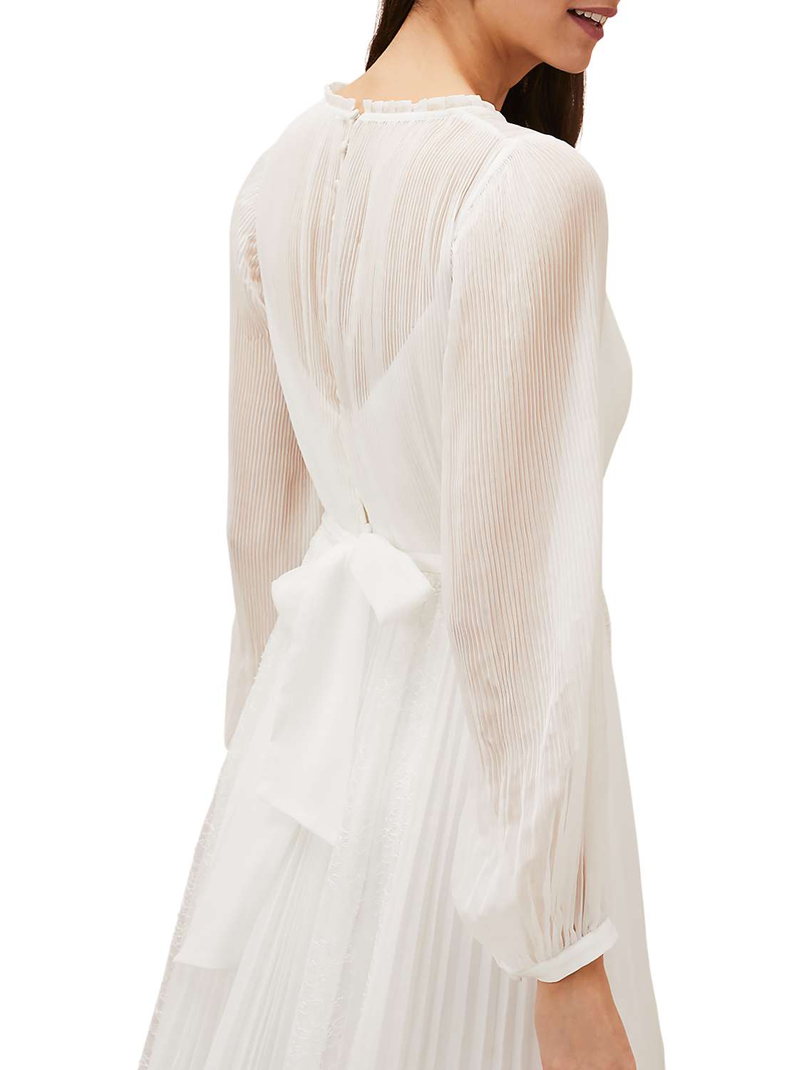 Buy Phase Eight Mariana Pleated Wedding Dress, Pearl Online at johnlewis.com