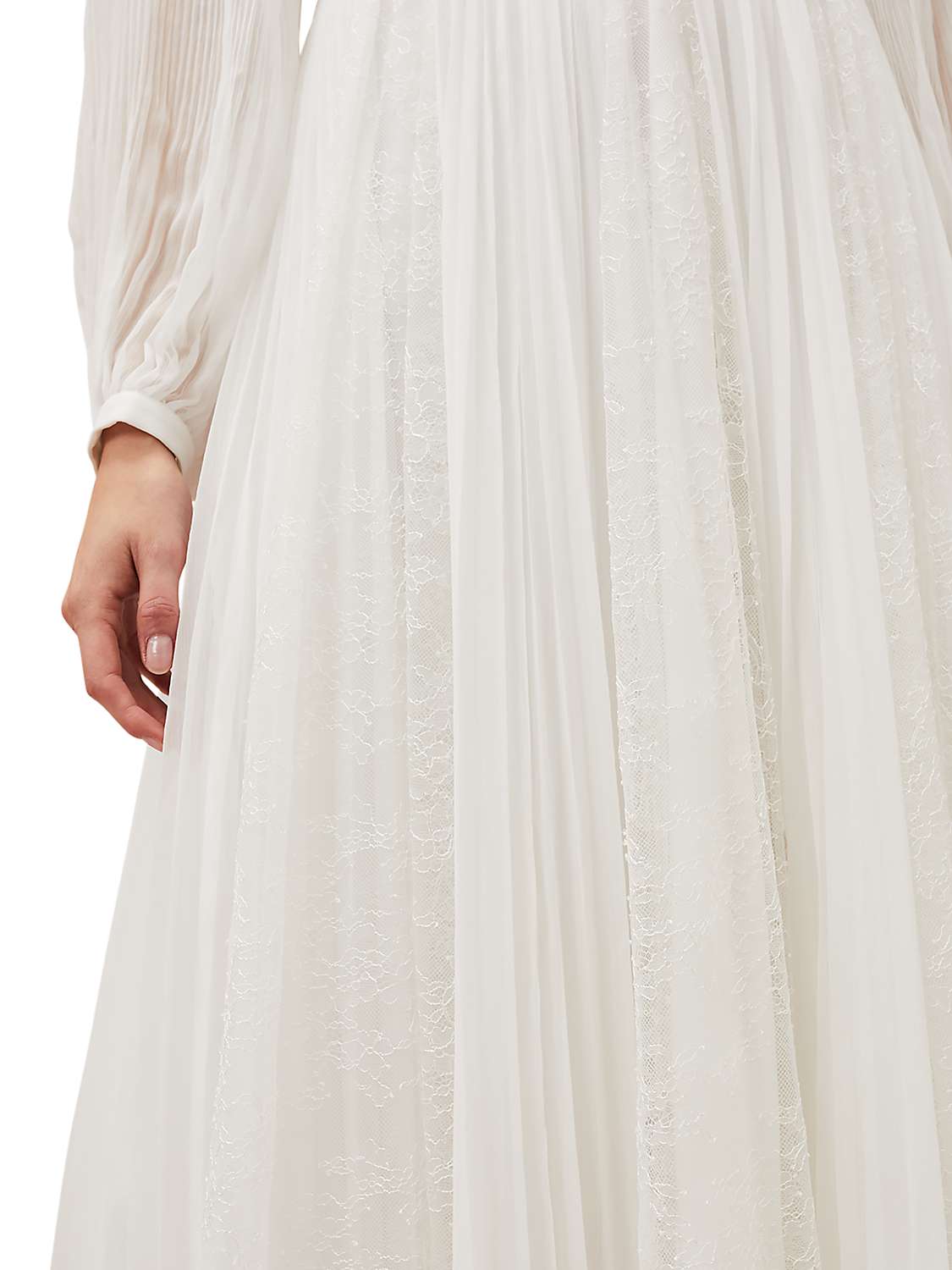 Buy Phase Eight Mariana Pleated Wedding Dress, Pearl Online at johnlewis.com