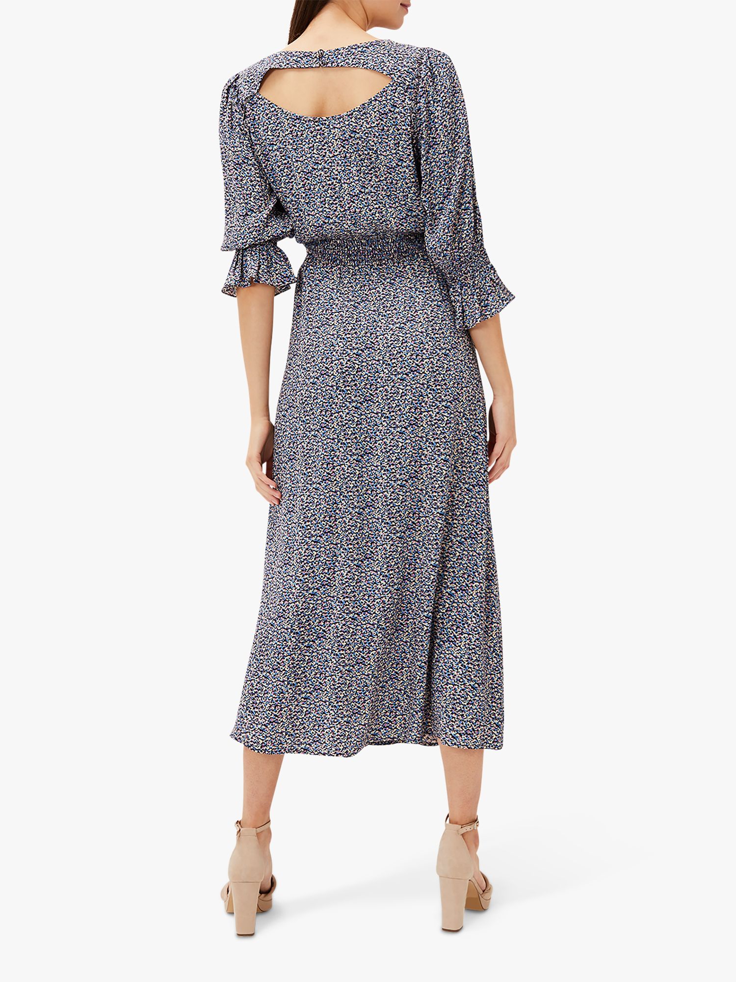 Phase Eight Millie Ditsy Print Midi Dress, Blue/Multi at John Lewis ...