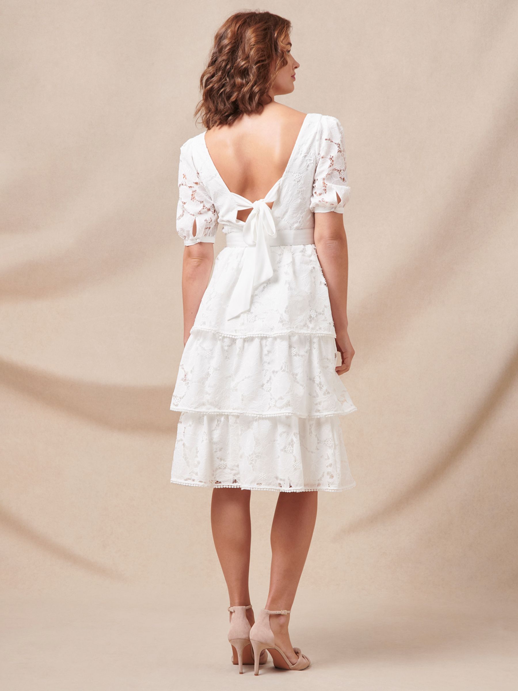 Buy Phase Eight Elyse Lace Tiered Wedding Dress, Ivory Online at johnlewis.com