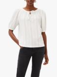 Phase Eight Maisie Textured Puff Sleeve Top, Ivory