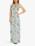 Adrianna Papell Floral Embroidery Dress, Turquoise Tonic