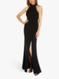 Adrianna Papell Embellished Jersey and Chiffon Maxi Dress, Black