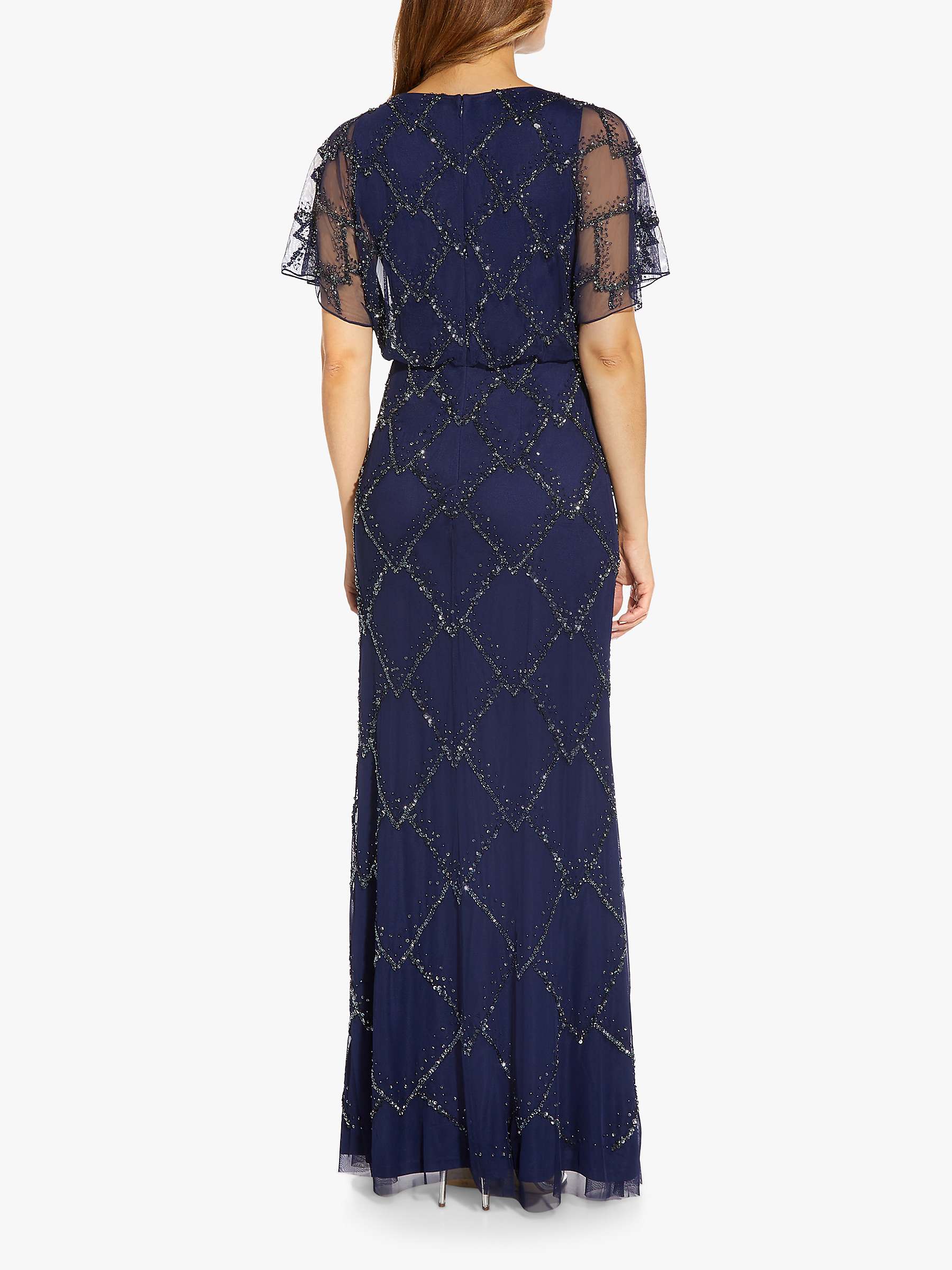 Buy Adrianna Papell Beaded Blouson Dress, Navy Online at johnlewis.com