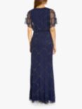 Adrianna Papell Beaded Blouson Dress, Navy