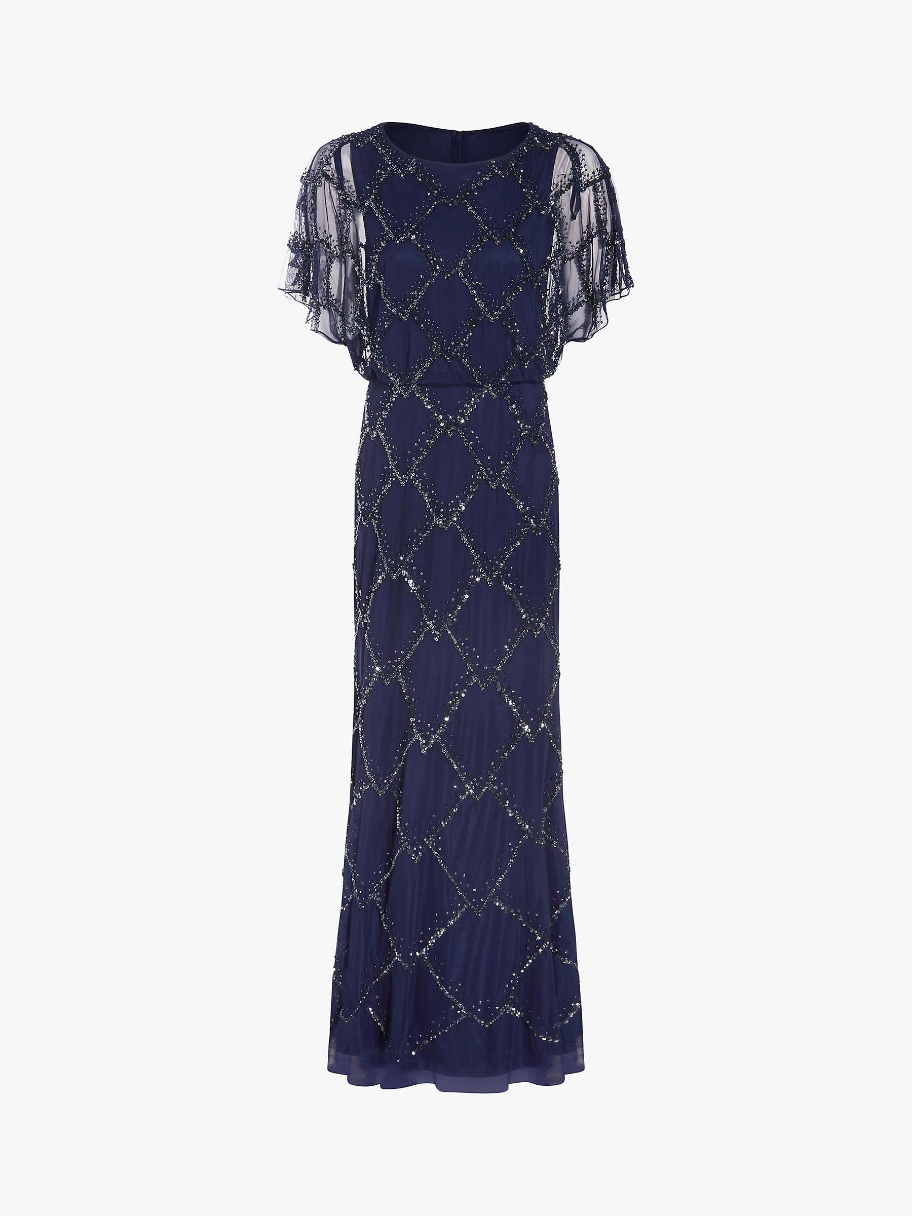 Buy Adrianna Papell Beaded Blouson Dress, Navy Online at johnlewis.com
