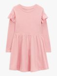 John Lewis ANYDAY Kids' Plain Frill Jersey Dress, Pink