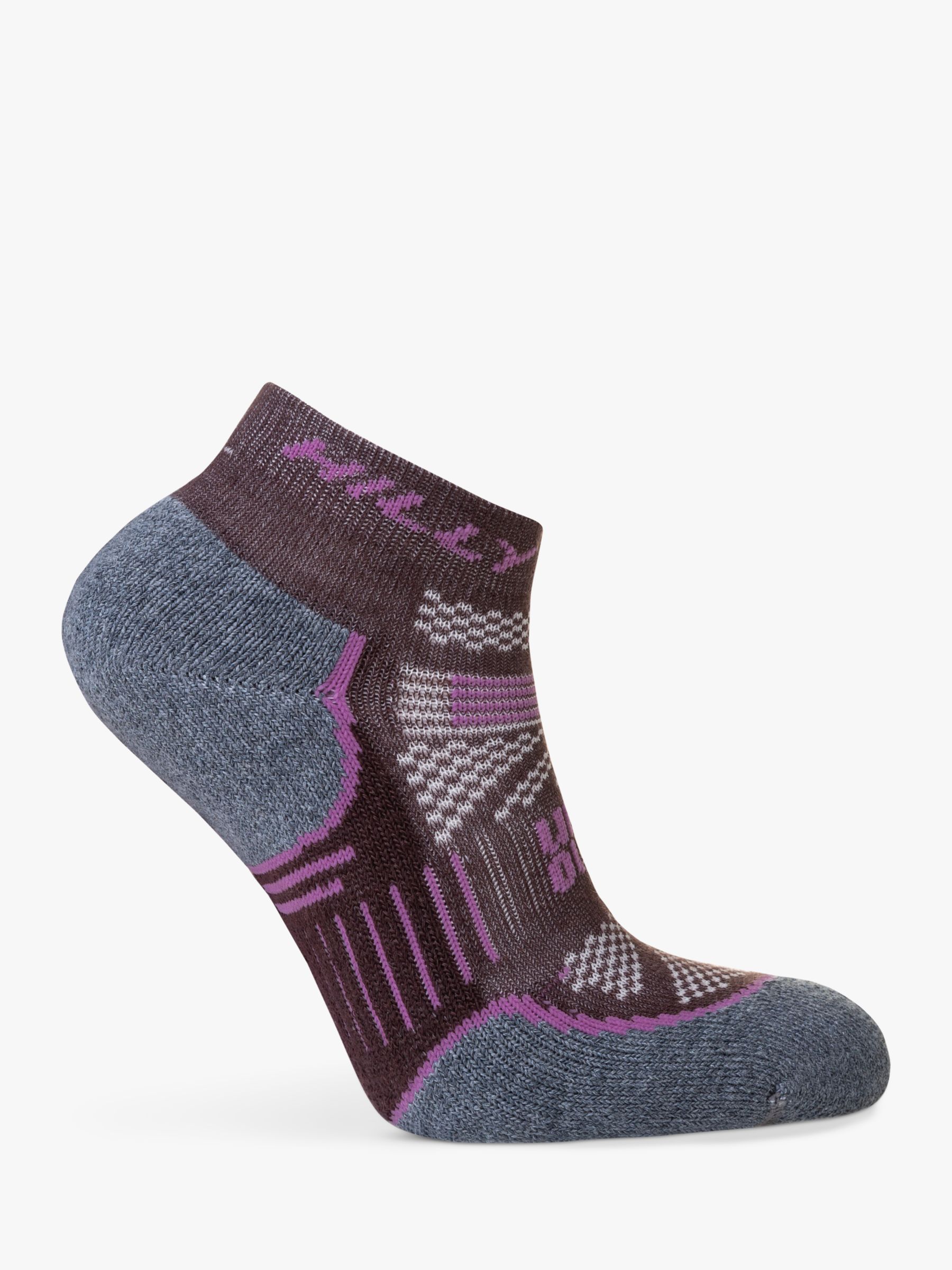 Hilly Supreme Ankle Running Socks, Cocoa/Heather, S