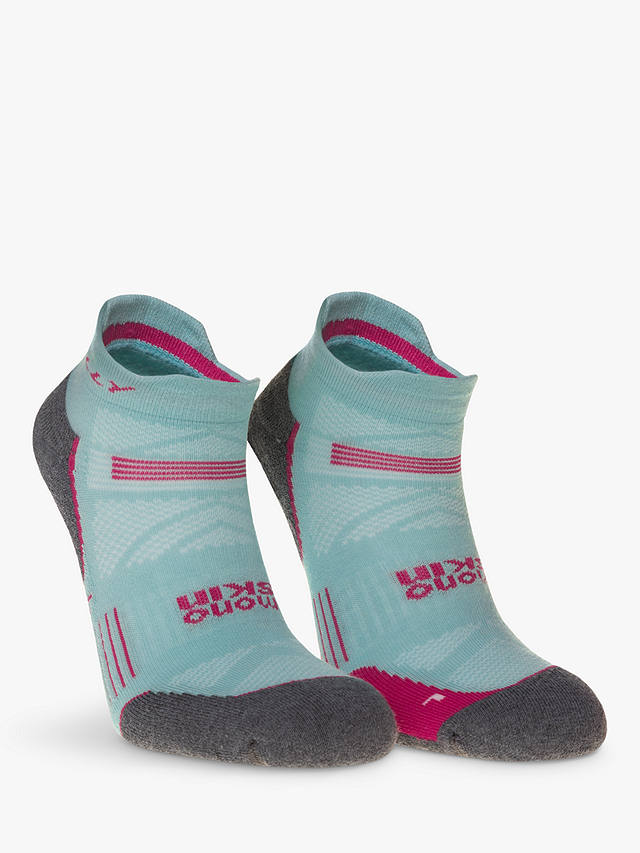 Hilly Supreme Ankle Running Socks, Aquamarine/Grey Marl