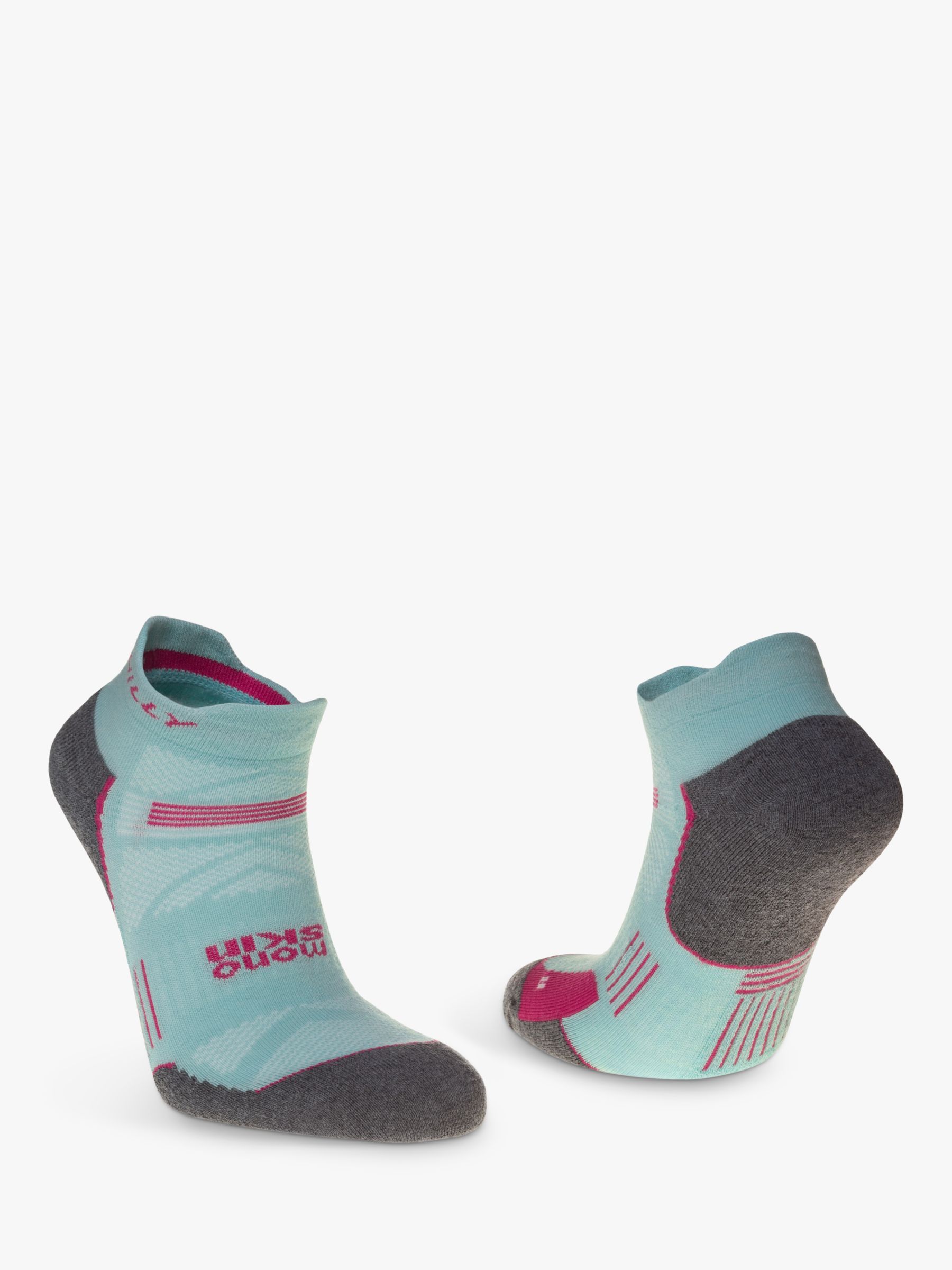 Hilly Supreme Ankle Running Socks, Aquamarine/Grey Marl, S