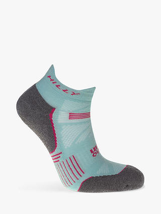 Hilly Supreme Ankle Running Socks, Aquamarine/Grey Marl