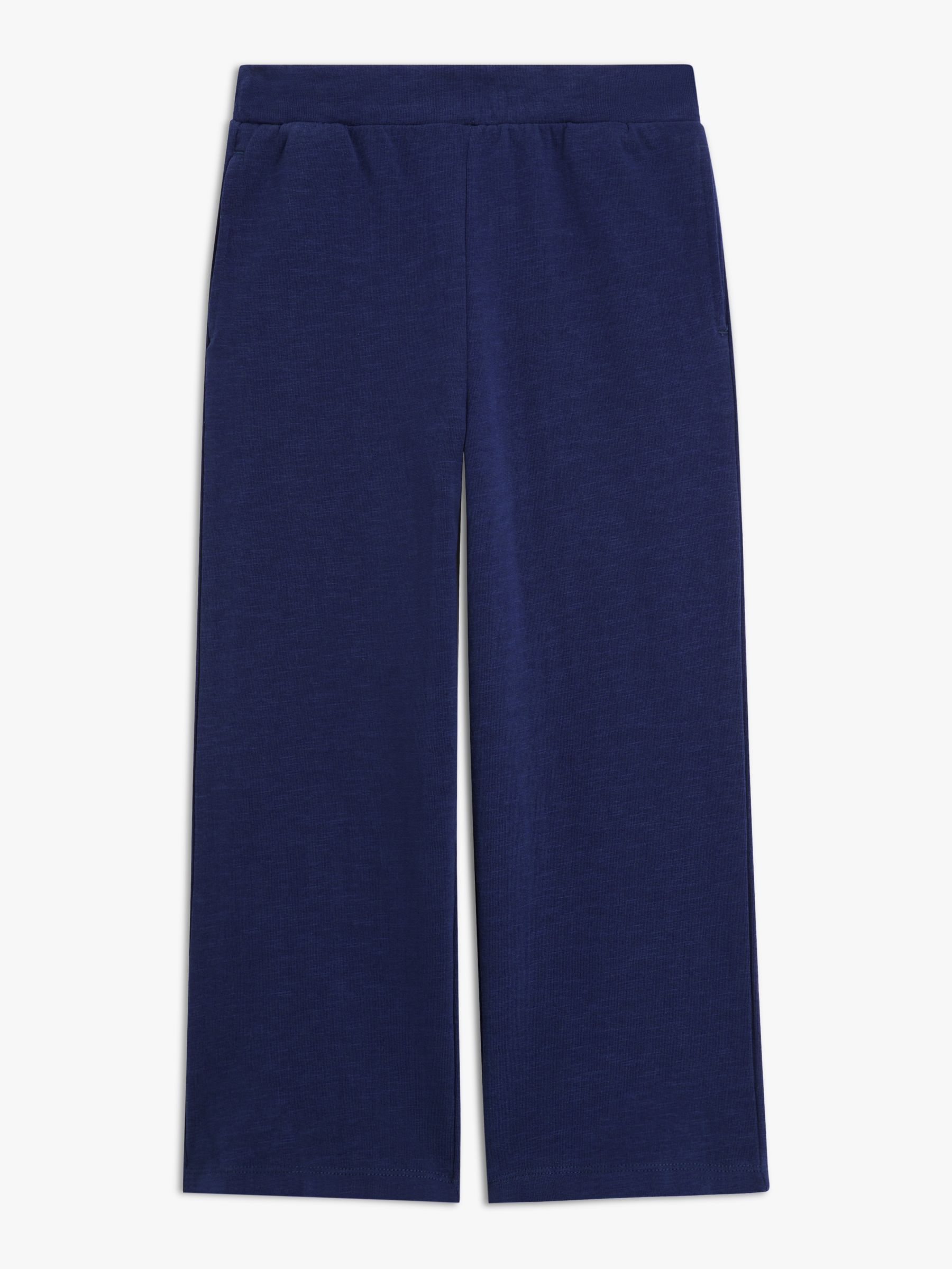 John Lewis ANYDAY Kids' Plain Wide Leg Jersey Trousers, Navy at John ...