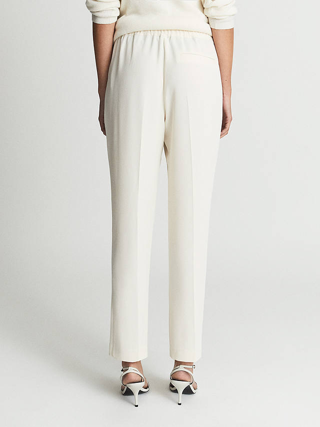 Reiss Hailey Cropped Trousers, Cream