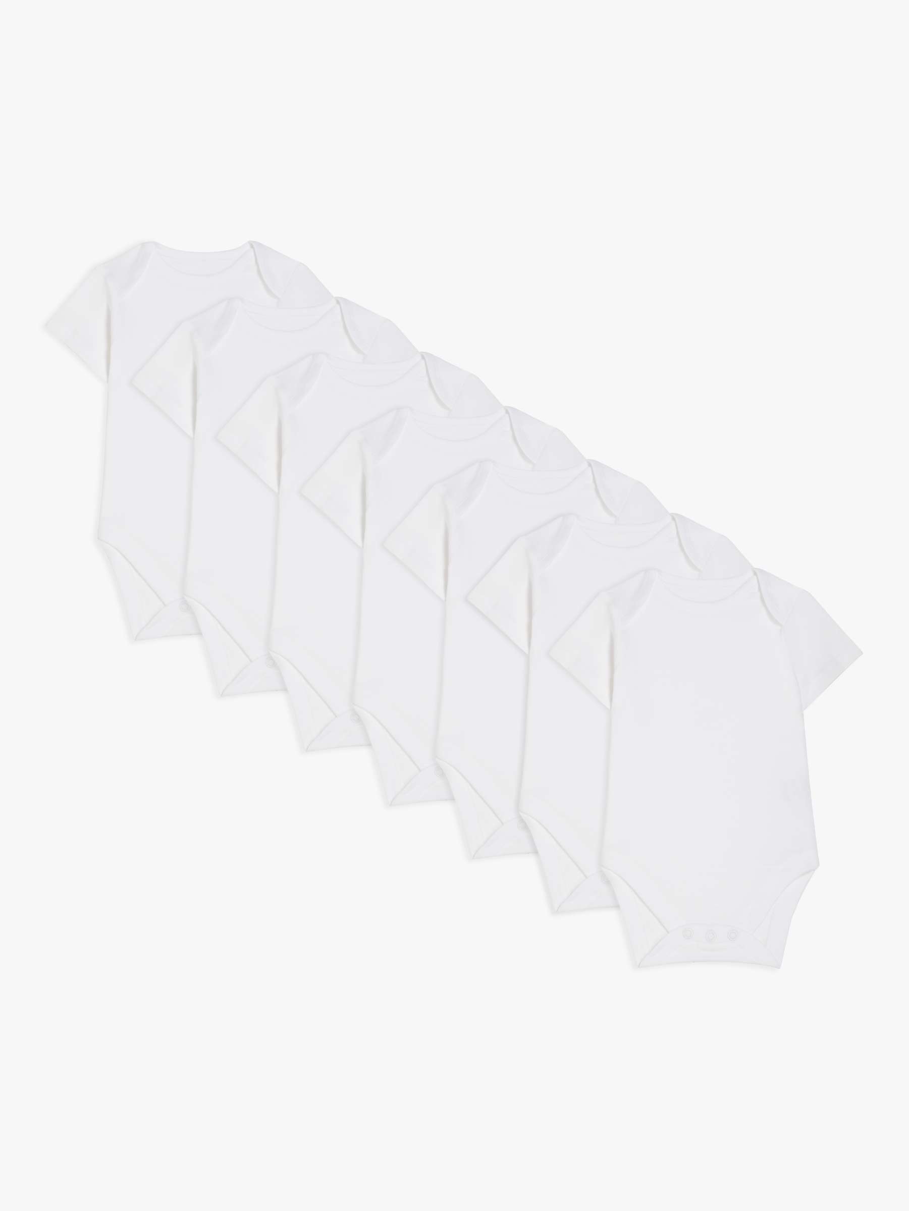 Buy John Lewis ANYDAY Baby Short Sleeve Bodysuit, Pack of 7, White Online at johnlewis.com