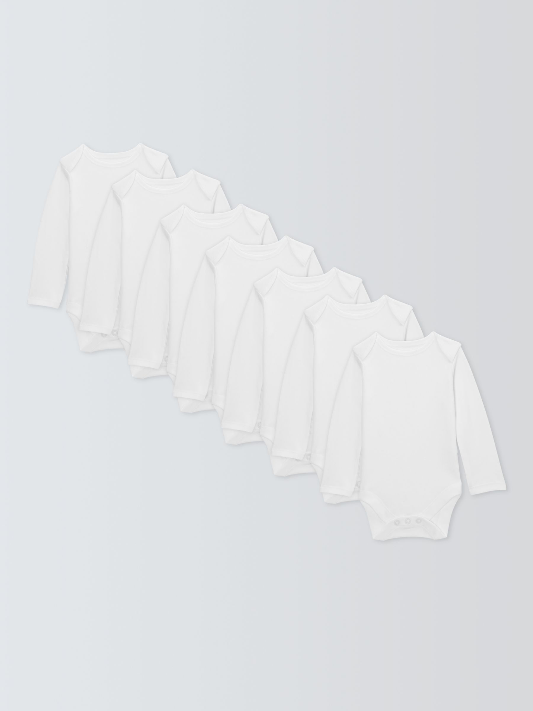 Buy John Lewis ANYDAY Baby Long Sleeve Bodysuits, Pack of 7, White Online at johnlewis.com