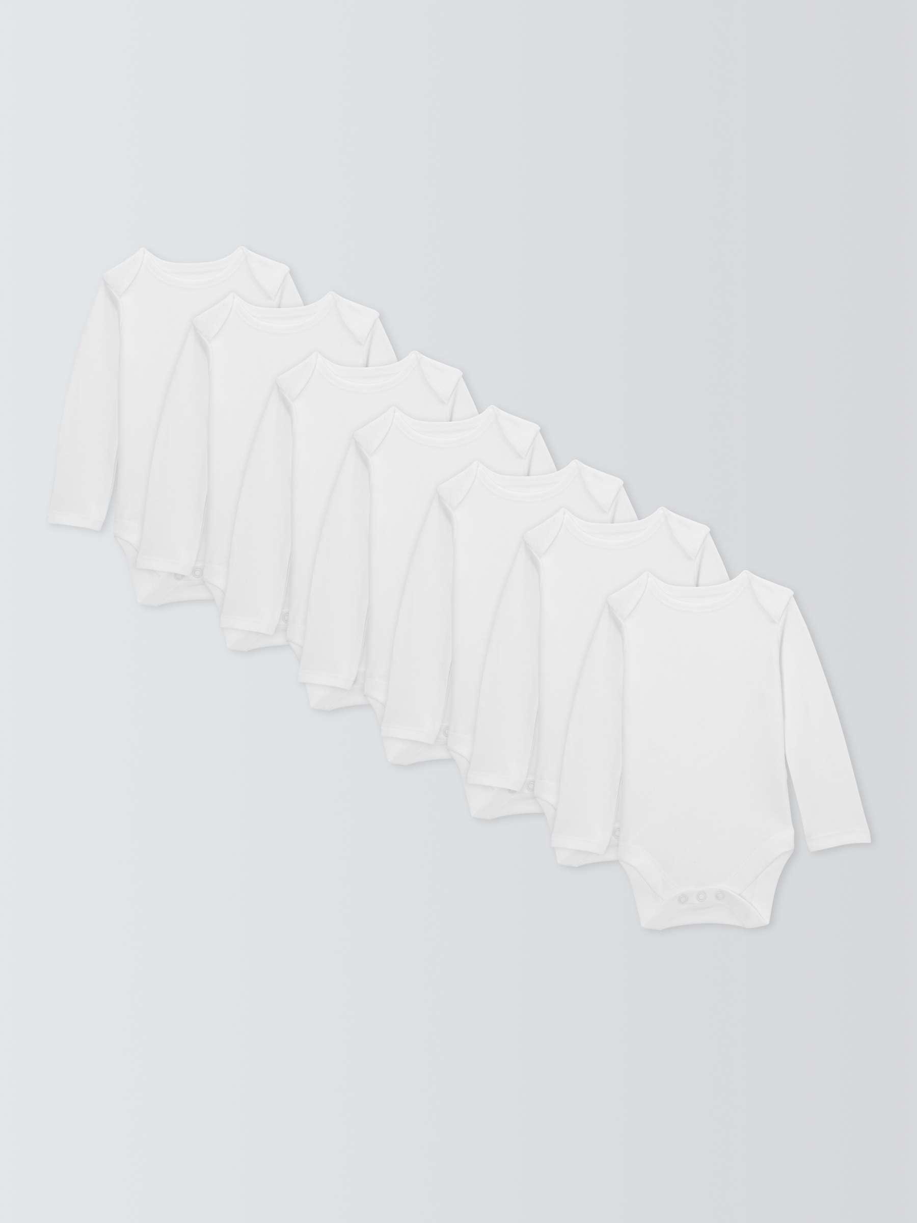 Buy John Lewis ANYDAY Baby Long Sleeve Bodysuits, Pack of 7, White Online at johnlewis.com