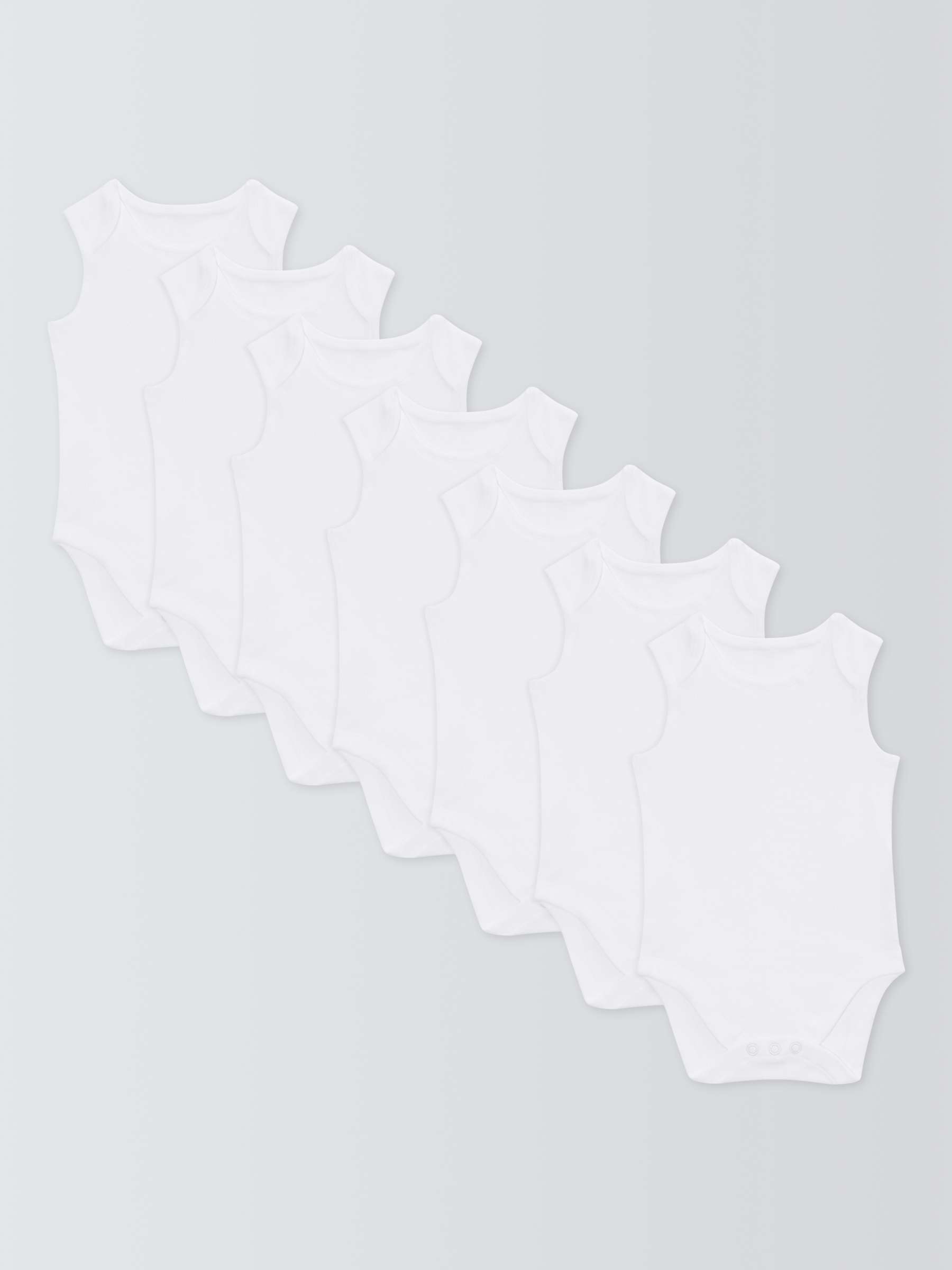 Buy John Lewis ANYDAY Baby Sleeveless Bodysuit, Pack of 7, White Online at johnlewis.com