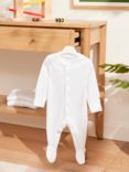 John Lewis ANYDAY Baby Sleepsuit, Pack of 3, White
