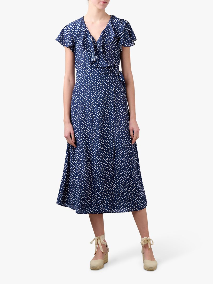 Lily and Lionel Trixie Polka Dot Silk Dress, Blue at John Lewis & Partners