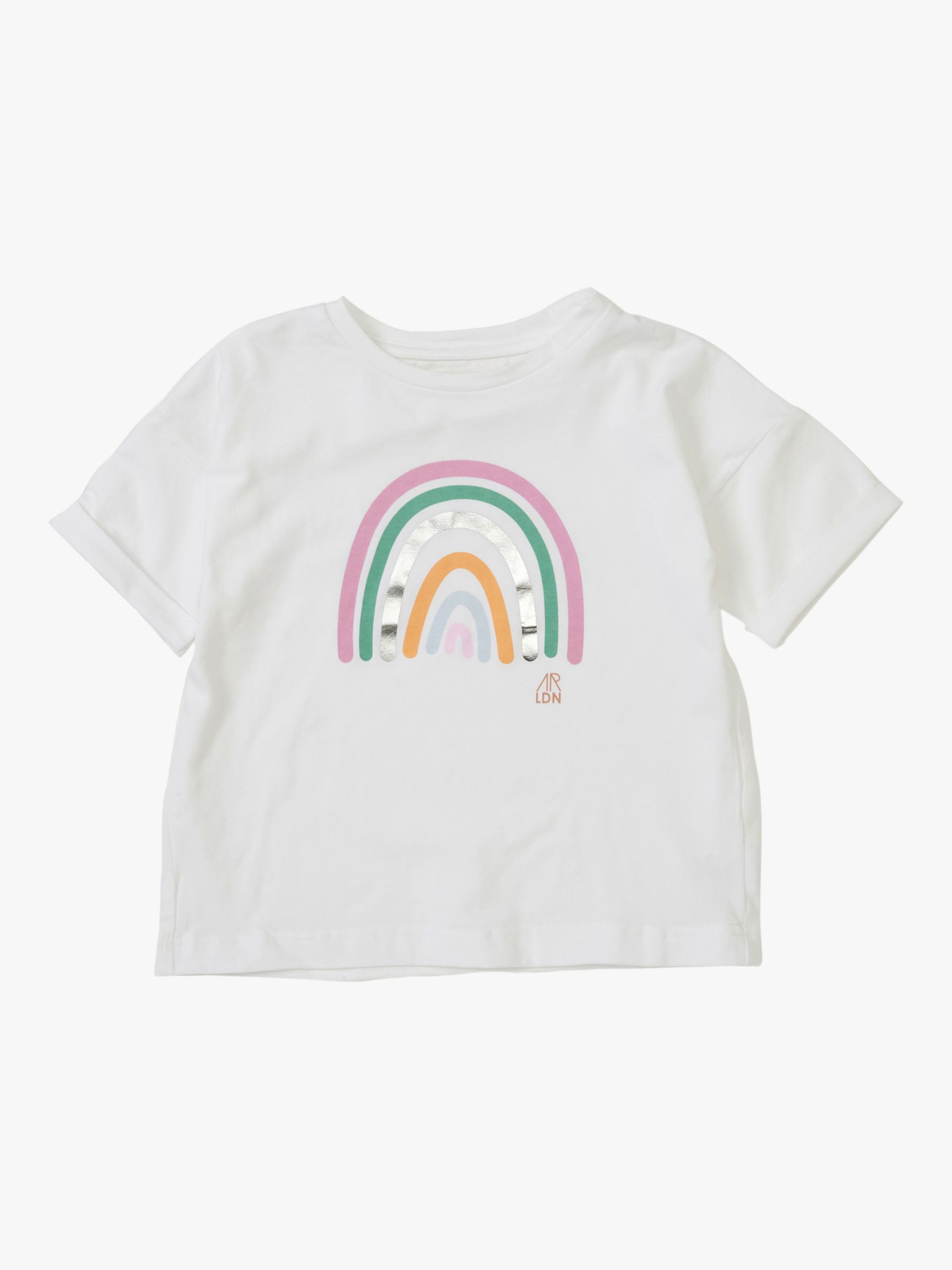 Angel & Rocket Kids' Lizzie Rainbow T-Shirt, White, 3 years