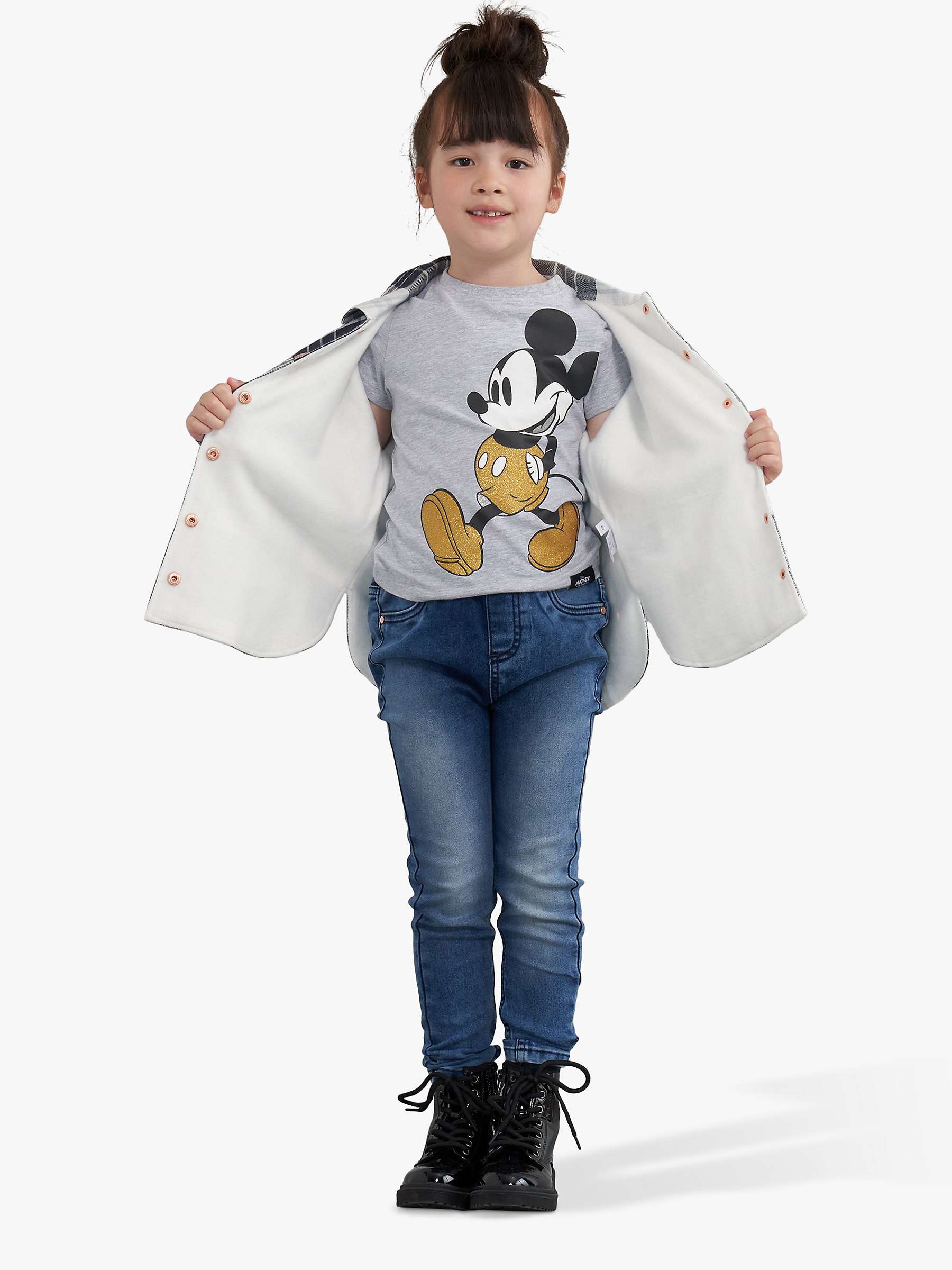 Buy Angel & Rocket Kids' Mickey Mouse T-Shirt, Grey Online at johnlewis.com