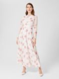 Hobbs Rosabella Floral Print Silk Maxi Shirt Dress, Ivory/Multi