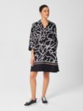 Hobbs Marina Abstract Print Tunic Dress, Navy/Ivory