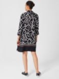 Hobbs Marina Abstract Print Tunic Dress, Navy/Ivory