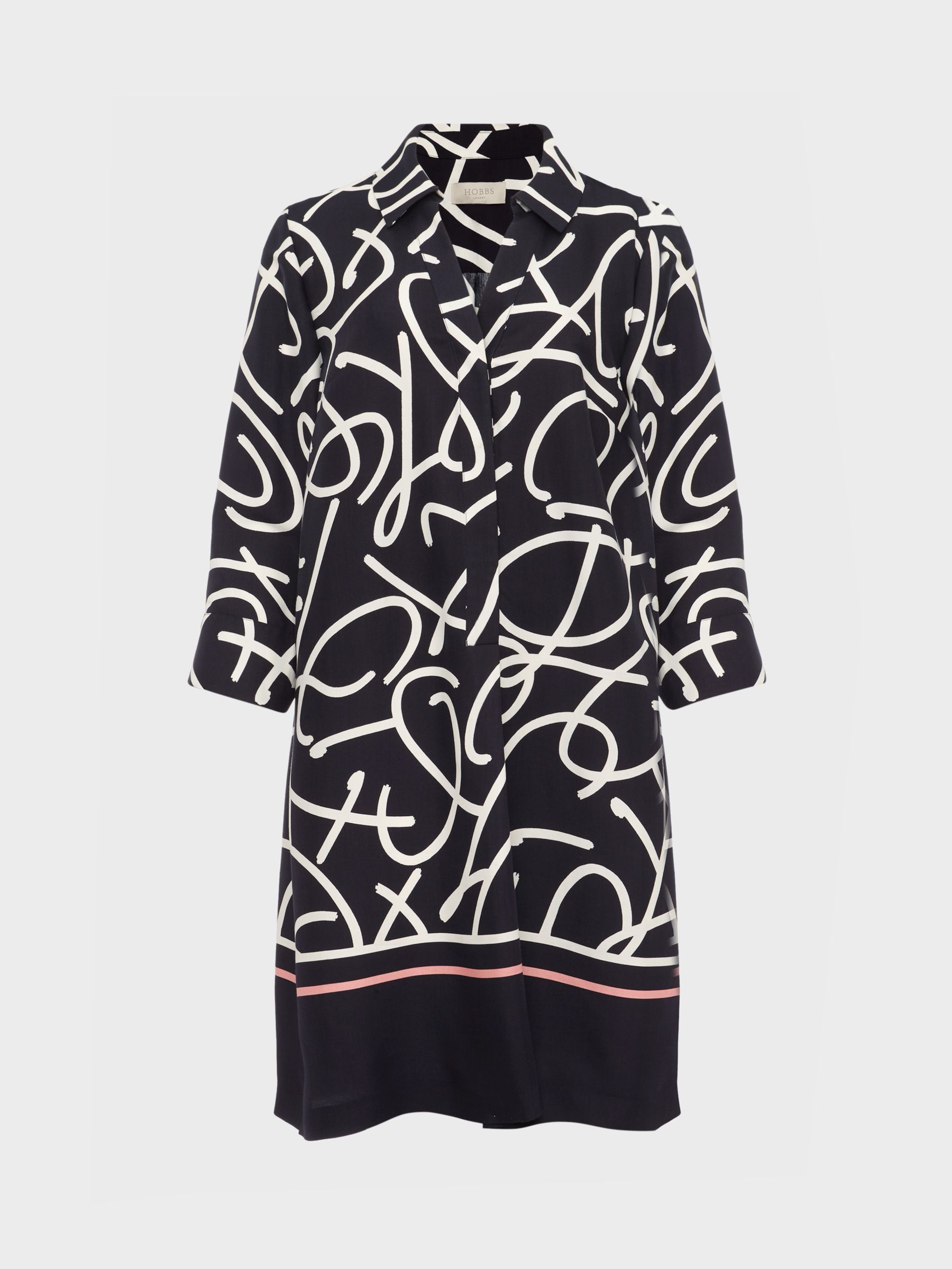 Buy Hobbs Marina Abstract Print Tunic Dress, Navy/Ivory Online at johnlewis.com