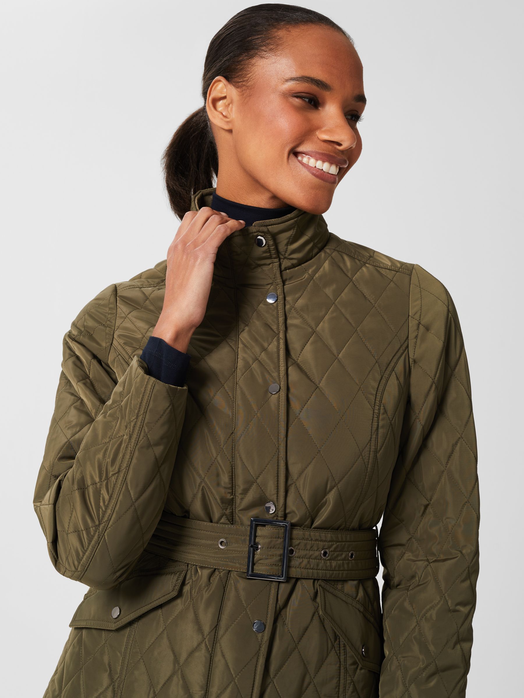 Hobbs Brodie Quilted Jacket Olive 6