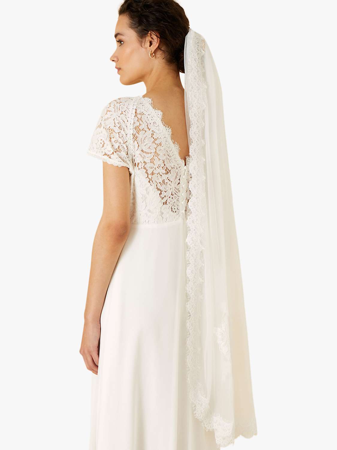 Buy Monsoon Vicki Lace Wedding Veil, Ivory Online at johnlewis.com