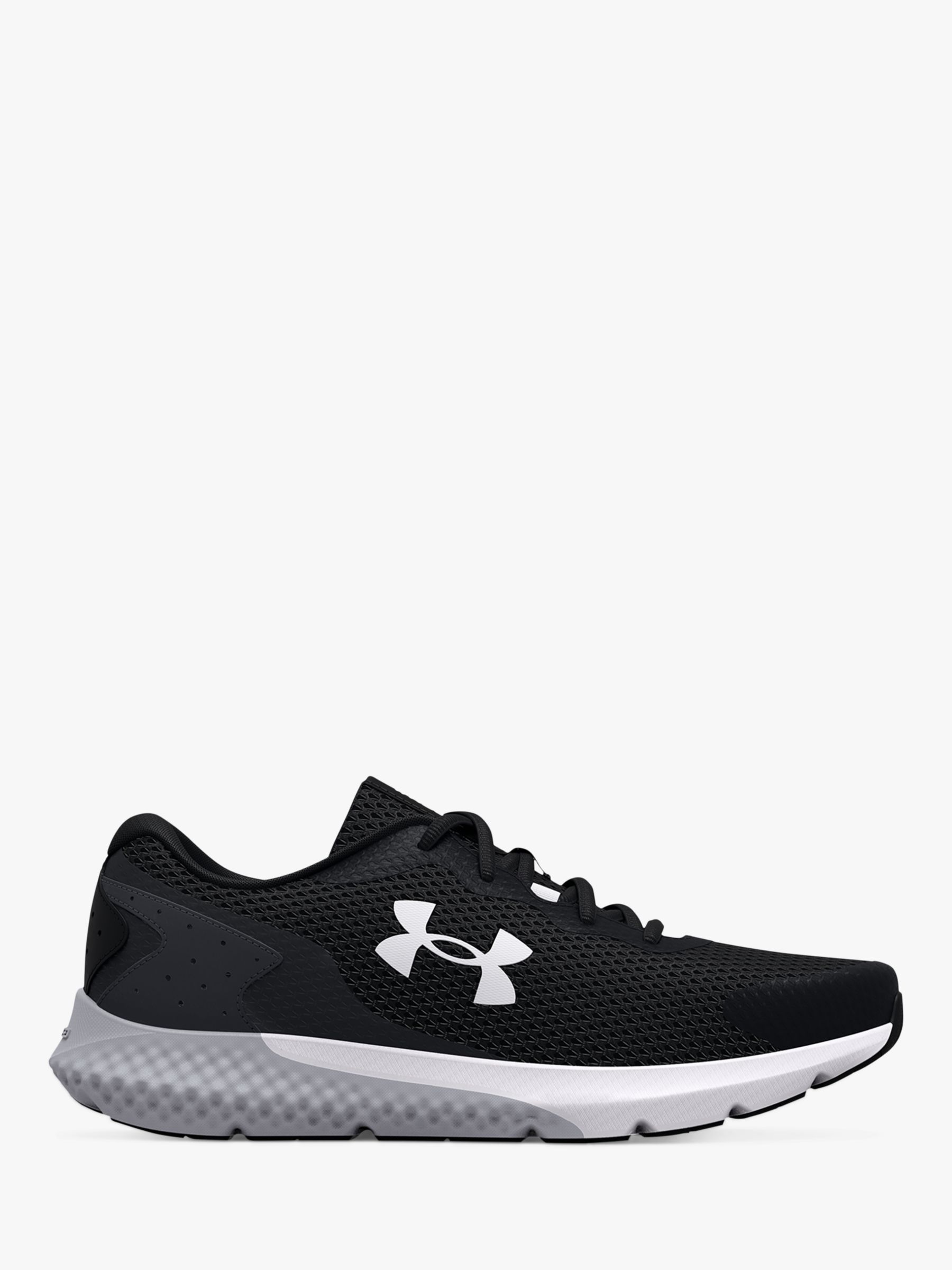 Mens Black & White Under Armour Charged Rogue 3 Trainers