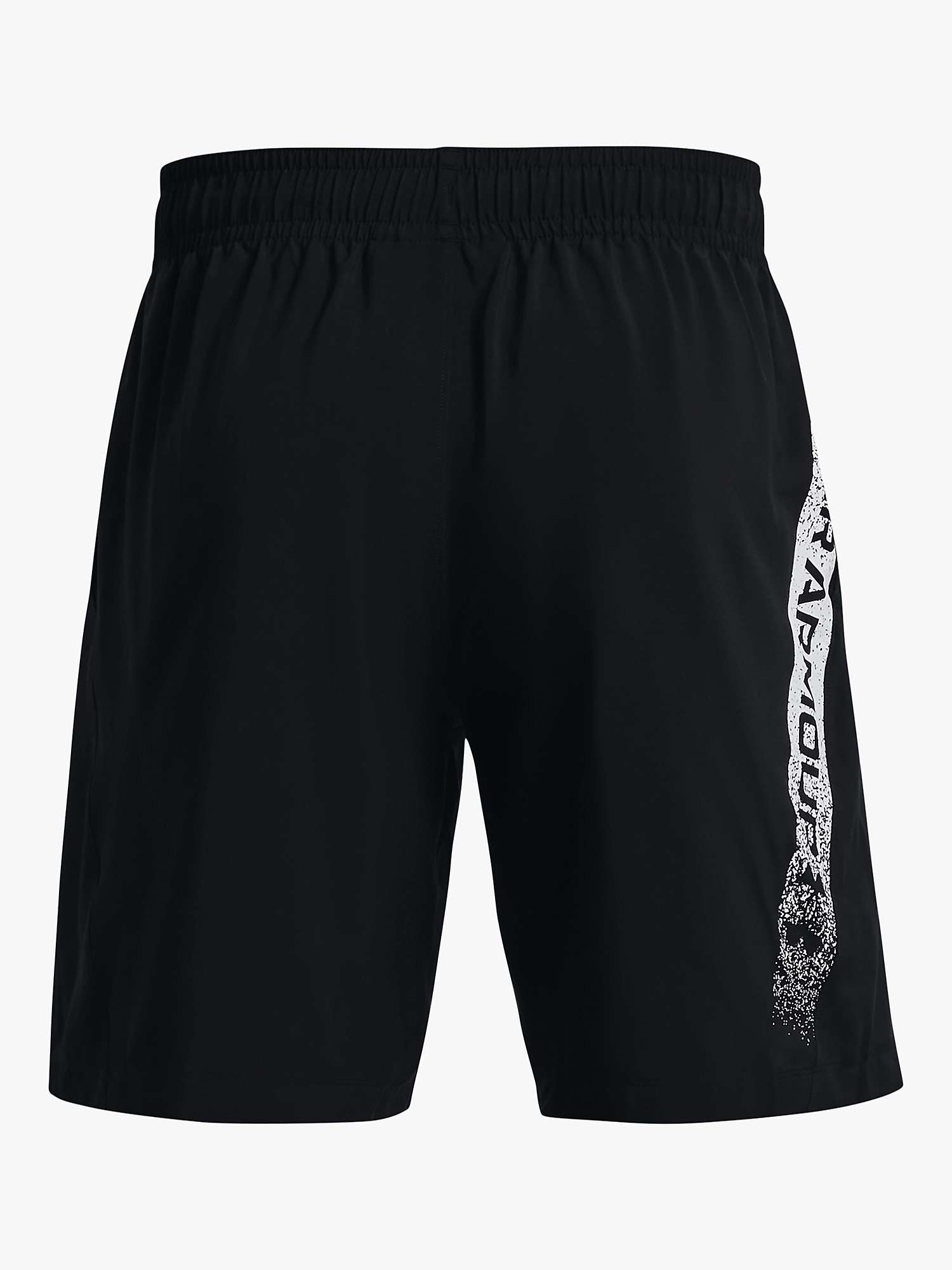 Under Armour Woven Graphic Gym Shorts, Black/White at John Lewis & Partners