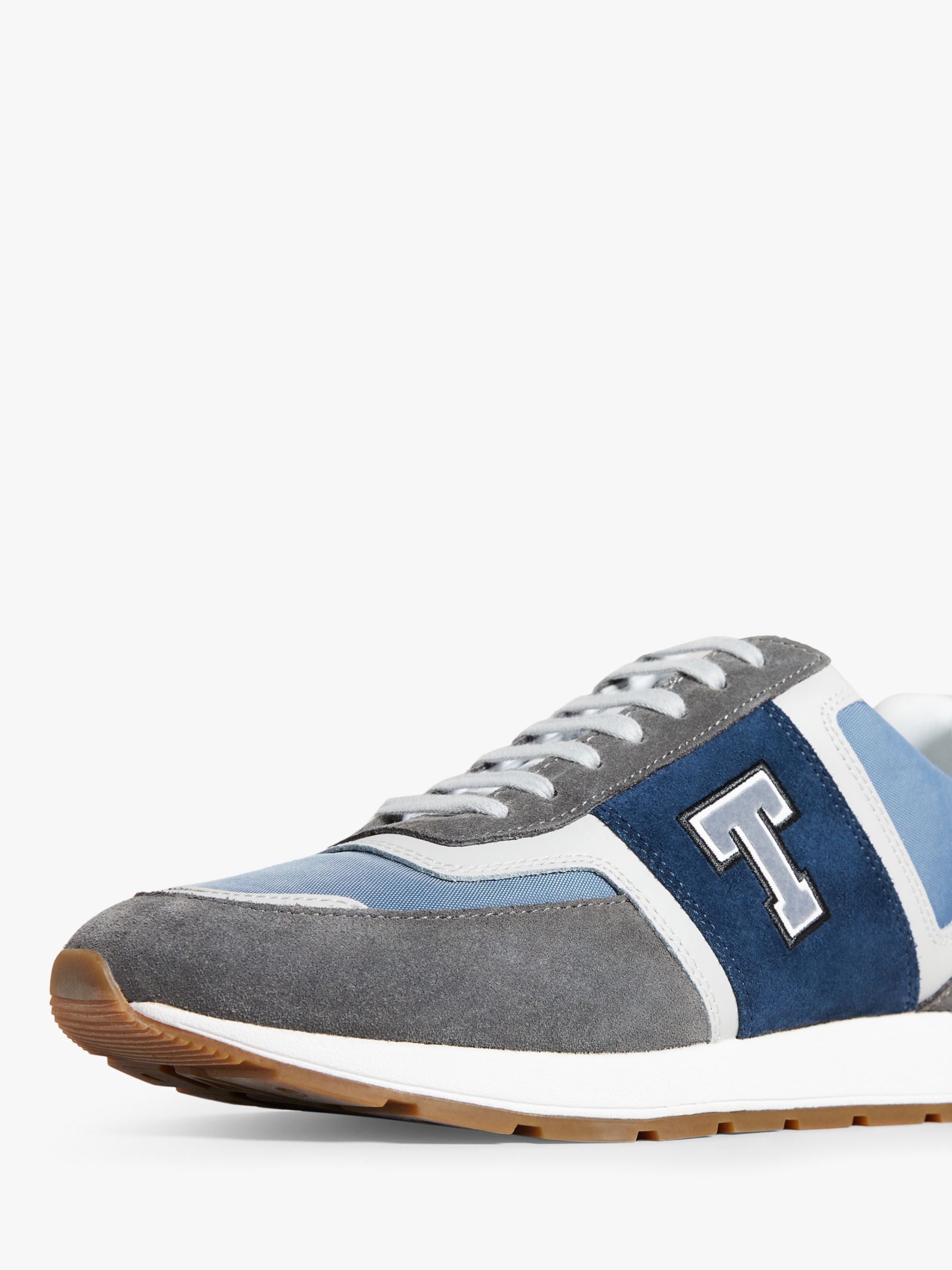 Ted Baker Gregory Lace Up Trainers, Grey/Blue at John Lewis & Partners